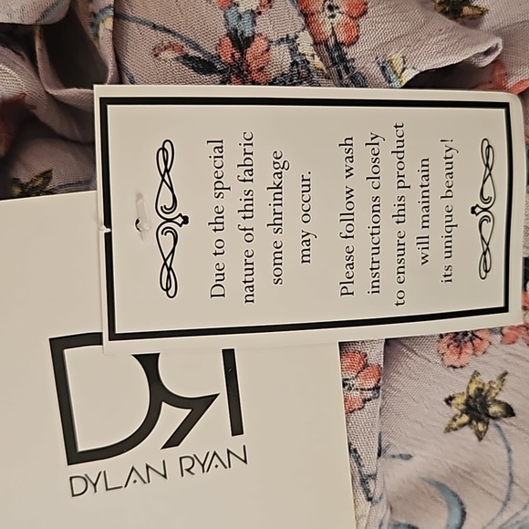 DYLAN RYAN Women Floral Tie Front Blouse Top Tunic Size M Botton Down - Picture 14 of 14